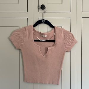 Blush pink sweater crop top